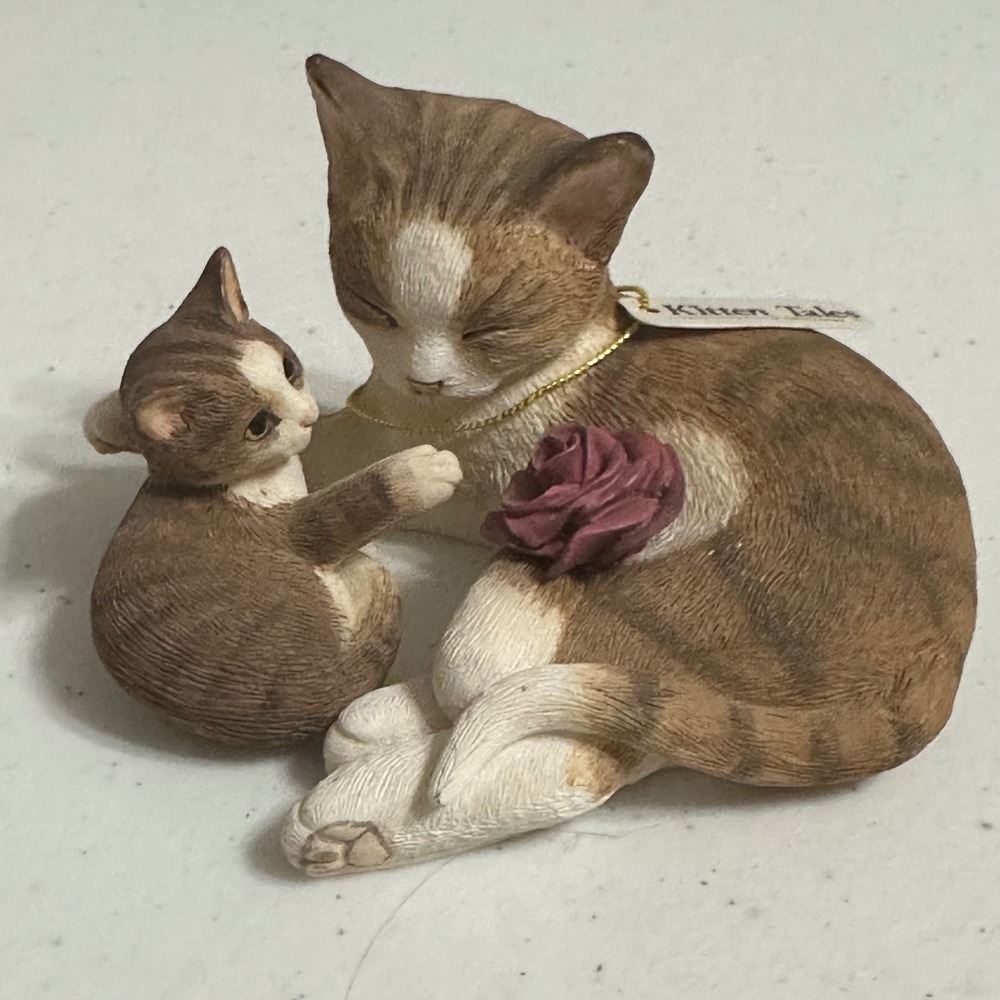 Country Artists Kitten Tales In My Heart Mother & Kitten Cat 4" Figurine Vintage